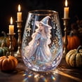 thumbnail image 3 of SHJHENG Halloween Witch Floral Themed Wine Glass With Gold Rim Decorative Drinking Glass Elegant Glass Cup Ideal Gift For Festival 420ml, 3 of 7