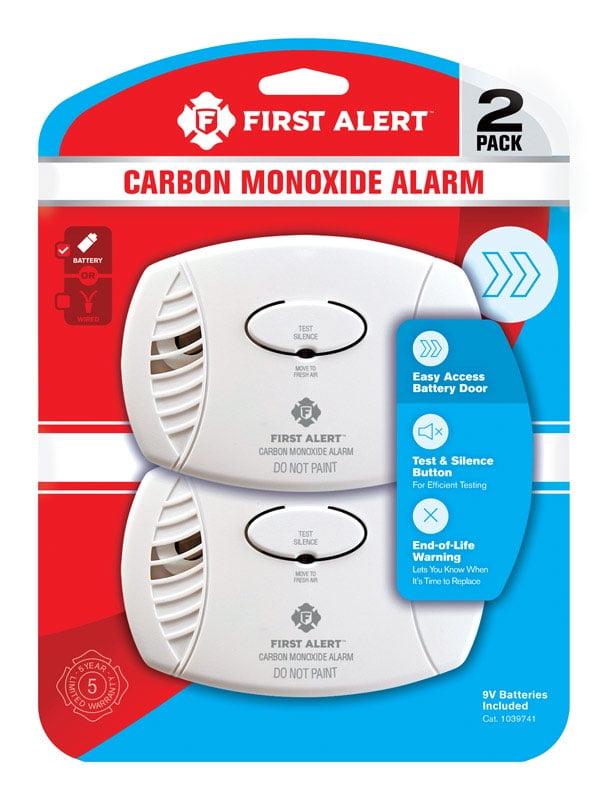 First Alert Carbon Monoxide Alarm Battery Operated 9V Included Protect Home NEW 
