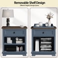 thumbnail image 4 of PLAMLE End Table for Living Room with Drawers Storage Retro Sofa Side Table with Charging Station Wooden Nightstand End Table, 4 of 7