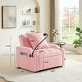 thumbnail image 4 of CQSXDA 3-in-1 Sofa Bed in, Convertible Sleeper Chair with Adjustable Pull Out Design for Small Spaces and Living Room, Pink, 4 of 14
