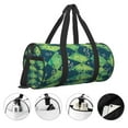 thumbnail image 5 of YFYANG Large Capacity Canvas Gym Bag for Men and Women, Green Geometric Note Pattern Round Portable Travel Bags for Sports Fitness, 5 of 8