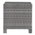 thumbnail image 2 of Benjara Handwoven Wicker End Table with Plank Style Top and Metal Frame, Gray, 2 of 3