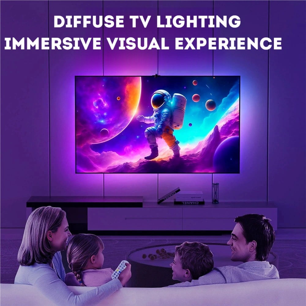 Lumina Pro Tv Immersion Kit,TV Backlight LED 16.4ft - TV Backlight Sync to Screen PC Monitor for 55-65 inch Screens,RGB LED Strip Lights Cuttable with Sensor Smart App Control,Game & Music Sync