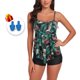 thumbnail image 1 of Conjunto de Tankini Verde de lunares, Traje de Baño Top Ajustable Protección UV, Control de compresión, Mujer Bañador Perfecto para Aeróbic Acuático, 1 of 7