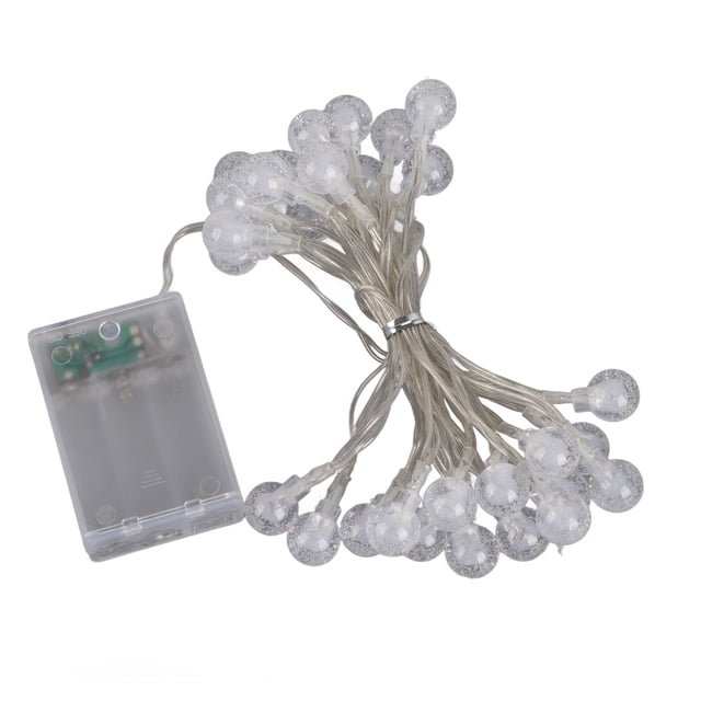 Guirnalda de luces LED con forma de globo, alimentadas por batería, de colores, IP66, resistentes al agua, para decoración navideña, 3 metros, 30 luces, 3 pilas AA