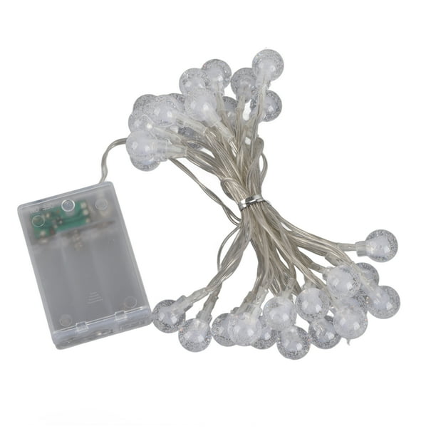 Guirnalda de luces LED con forma de globo, alimentadas por batería, de colores, IP66, resistentes al agua, para decoración navideña, 3 metros, 30 luces, 3 pilas AA