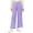 Purple, variant on Girls Pants Casual Smocked High Waist Pant Loose Wide Leg Long Trousers 3-14 Years Kids Fashion Spring