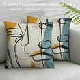 thumbnail image 3 of JEUXUS  Abstract Faces Throw Pillow Covers, Modern Throw Pillows Print Line Colorful Decorative Pillow Cases Sets Outdoor  for Sofa Couch Home Bed Decor Cushion Covers (Abstract Faces), 3 of 5