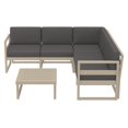 thumbnail image 2 of Luxury Commercial Living 2 Piece Taupe Patio Sectional Lounge Set with Charcoal Sunbrella Cushion, 2 of 3