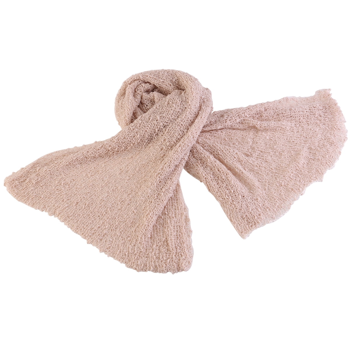 Tinksky Newborn Baby Photography Photo Prop Stretch Wrap Baby Long Ripple Wrap Beige