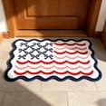 thumbnail image 2 of Clearance! 4th of July USA Bow Flag Bath Rugs, 35"x24" Red White Blue Decorative Bathroom Mat, Independence Day Embroidered Patriotic Lumbar Decor, Gift for Mom Dad Friend Family, 2 of 8