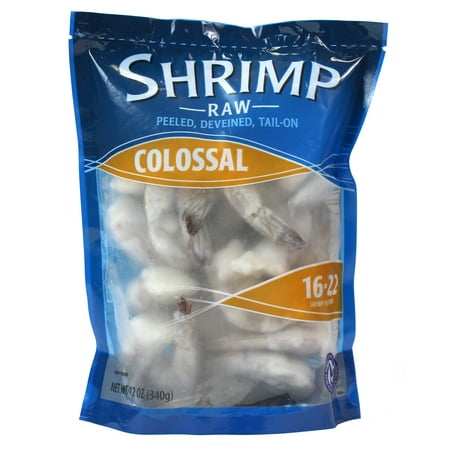 Great Value Seafood Frozen 16/22 Raw P&d Tail-on Shrimp, Bag