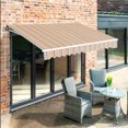 thumbnail image 5 of MCombo 13'x8' Manual Retractable Patio Awning Sunshade Shelter Window Door Awning Commercial Grade - Quality 100% 280G Polyester Outdoor Canopy Aluminum Frame, 5 of 9