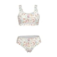 thumbnail image 5 of Kdxio Wildflower Watercolor 4 for Womens High Waisted Bikini Top Sports Style Two Piece Bathing Suits, 5 of 5