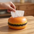thumbnail image 6 of Hamburger Tissue Box Cover, Creative Fast Food Shaped Decorative Napkin Dispenser Holder for Desktop, Living Room and Office Home Decor, Novelty Gift Idea, Yellow, 6 of 6