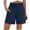 Navy#beach shorts, variant on oelaio Women Cotton Linen Summer Shorts Smocked Waist High Rise Swimsuit Coverup Shorts with Side Pockets Navy L