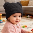 thumbnail image 7 of Newborn Baby Beanie Winter Knitted Hat Solid Cute Pom-Pom Cuffed Caps for 0-6 Months Baby Beanie Hat, 7 of 7