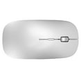 thumbnail image 4 of Wireless Mouse, Optical Tracking Mute Click Ergonomic Mouse  For Home For Internet Cafe For Office Silver Glossy, 4 of 8