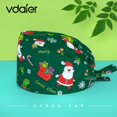 thumbnail image 2 of Gorro exfoliante con patrón de regalos de Navidad de Papá Noel, gorros médicos para enfermera y médico, gorro quirúrgico Unisex, 100% algodón, venta al por mayor, 2 of 4