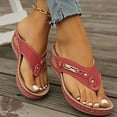thumbnail image 2 of TSADFHJI Women Slippers Outdoor Booties Women'S Summer Fashion Solid Color Hollowed out Drill Clip Toe Slippers Casual Comfort Lightweight Non Shoes Slipper for Women Indoor Red 6.5, 2 of 9