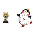 thumbnail image 1 of Reloj de pared de madera con forma de pingüino, bonito adorno de escritorio a pilas para la entrada, el salón, el dormitorio, la estantería o la mesa., 1 of 8