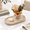 Travertine-7.9" x 3.9" x 0.7", variant on Black Gray 7.9" x 3.9" x 0.7" Marble Decorative Vanity Tray for Bathroom Countertop