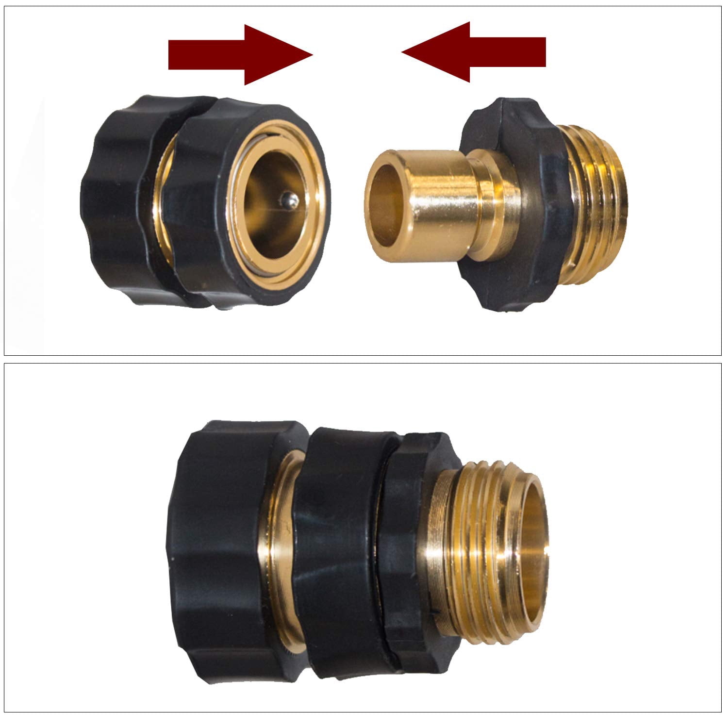 Garden Hose Quick Connector 3/4 Inch Male and Female Hose Fitting Set, Quick Connect Garden Hose Adapter, 6 Sets