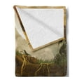 thumbnail image 2 of Nature Soft Flannel Fleece Throw Blanket, Exquisite Valley with Giant Full Moon Sky Enchanted Fantasy Scenery, Cozy Plush for Indoor and Outdoor Use, 50" x 70", Fern Green Cinnamon, by Ambesonne, 2 of 5