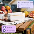 thumbnail image 3 of Cordless Electric Lunch Box, Self Heating Food Warmer, Portable Rechargeable Stainless Steel Bento Box for Work, Travel, Battery Powered, No Water Required, 1 L with Insulated Bag, 3 of 5