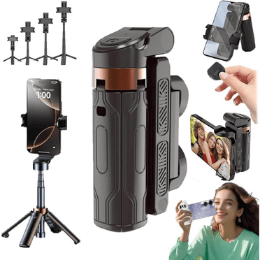 Portable Phone Tripod | Selfie Stick Tripod with Remote | Adjustable Selfie Stick Tripod, Wireless Shutter Portable Vlog Stick, Compact Phone Tripod for Travel