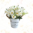 thumbnail image 3 of 3 Count Vintage Flower Pot Daisy Flower Pot Simulated Daisy 20*11cm White, 3 of 8