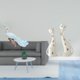 thumbnail image 2 of Escultura De Gato Pavo Real, Figura Decorativa Para Jardín, Artesanía, Estatua Para Decoración Del Hogar, Patio, Animal, Regalo De Boda, Repisa De Comedor, Adorno De Mesa Coleccionable,, 2 of 8