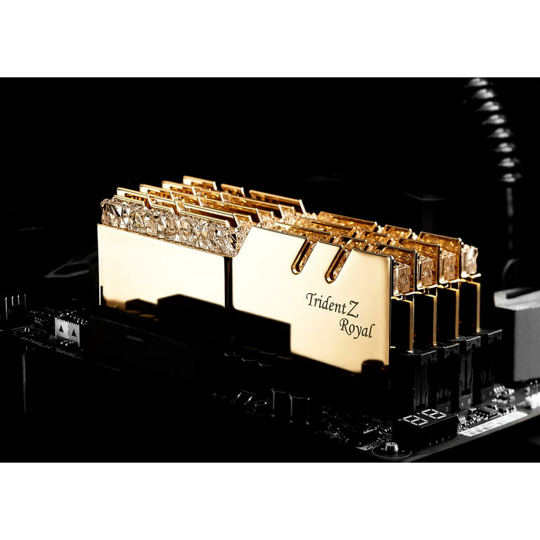 Por encima de la cabeza y el hombro puntada Pef 64GB G.Skill DDR4 Trident Z Royal Gold 3200Mhz PC4-25600 CL14 1.35V Quad  Channel Kit (4x16GB) - Walmart.com