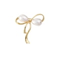 thumbnail image 2 of Eosunjian Women Brooch Faux Pearl Hollow Bow Decor Stainless Exquisite Vintage Anti-slip Wear-resistant Coat Collar Hat Scarf Decoration Clothes Pin Garment Jewelry Golden, 2 of 13