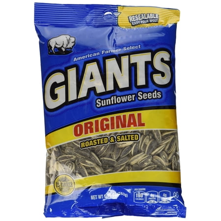 GIANTS Original Salted Jumbo Sized Sunflower Seeds 5.75-Ounce Bags Pack of 12