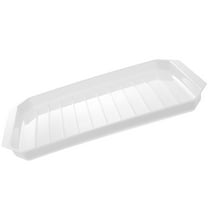 Tineasur White Ceramic Bacon Cooker, Reliable Microwave Baking Pan for Kitchen, Fat Drain Design