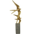 thumbnail image 6 of 7" x 20" Gold Polystone Bird Sculpture, by DecMode, 6 of 7