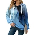 thumbnail image 3 of Hoodies For Women Oversized Winter Cute Sweatshirts Pullover Trendy Fall Clothes, Retro Print Lightweight Design without Pockets for Fall Winter Fashion and Comfort,Blue,L, 3 of 8