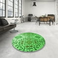 thumbnail image 4 of Ahgly Company Machine Washable Indoor Square Transitional Emerald Green Area Rugs, 5' Square, 4 of 7