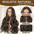 thumbnail image 2 of Phocas Brown Wavy Long Wigs for Women Synthetic Looking Natural Wig for Daily Use 26 in, 2 of 5