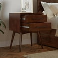 thumbnail image 4 of AFI Pasadena Solid Wood Mid-Century Modern Nightstand with 2 Drawers, Walnut, 4 of 10