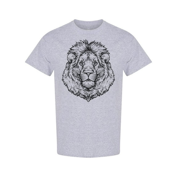 Hand Drawn Portrait Of Lion T-Shirt Men -Image by Shutterstock, Male Large