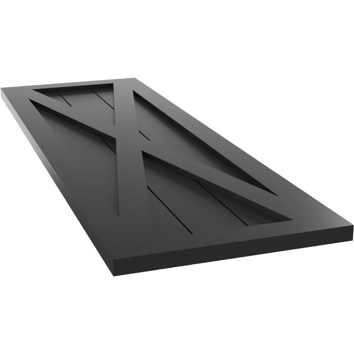 Ekena Millwork 15"W x 63"H True Fit PVC Single X-Board Farmhouse Fixed Mount Shutters, Black (Per Pair - Hardware Not Included)
