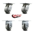 thumbnail image 2 of 4 Inch Thermoplastic Caster Set with Roller Bearings 2 Swivel 2 Rigid SCC, 2 of 2