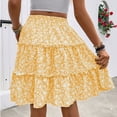 thumbnail image 5 of Ovbmpzd Flowy Summer Dresses for Women 2026 Yellow Mid-Length Mini Skirts Casual Skirts Skirts,S, 5 of 5