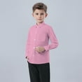 thumbnail image 6 of Tao Tao Boys' Long Sleeve Dress Shirts Classic Collared Button-Down Tshirt Solid Cotton Top with Chest Pocket Pink 7 Years, 6 of 6