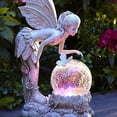 thumbnail image 2 of Figuras de decoración de jardín para exteriores, luz solar grande, jardín, hada de flores, decoración de jardín, hada de flores de resina, luz solar, niña de resina, villa al aire libre, jardín,, 2 of 2