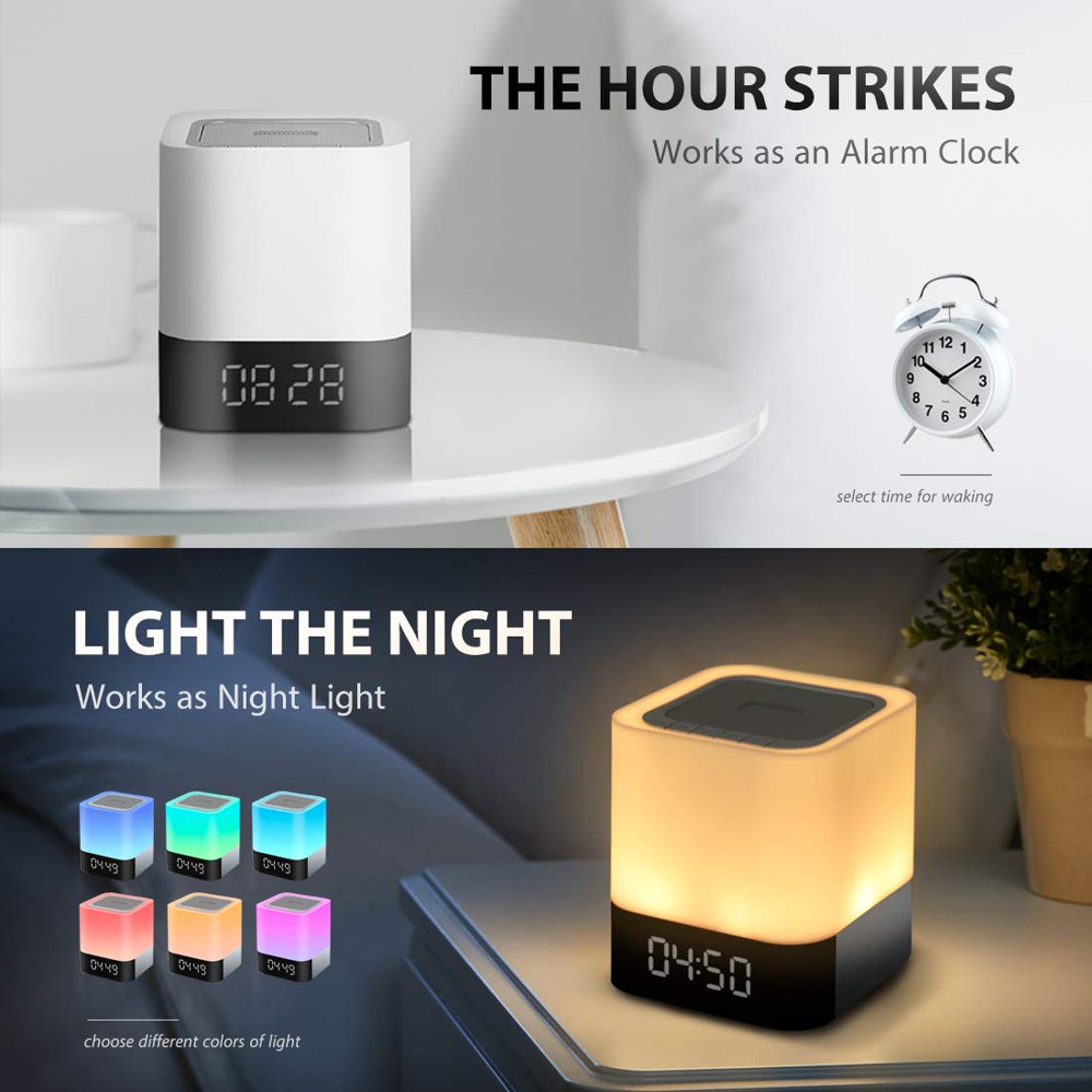 5in1 Wireless Smart Touch Sensor Bluetooth Speaker Table Lamp with