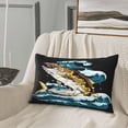 thumbnail image 5 of Daiia green salmon fish Pattern Bedding Waterproof Pillow Protector Zippered Queen – Bed Bug Proof Pillow Encasement-16"x24", 5 of 6