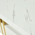 thumbnail image 4 of Coffee Table With Faux Marble Top, Drawer Space And Smooth Caster Function, White Modern Rectangular Marble, Organization Mobile Element,, 4 of 5